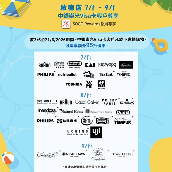 中銀崇光Visa卡客戶專享啟德店7-9/F優惠海報